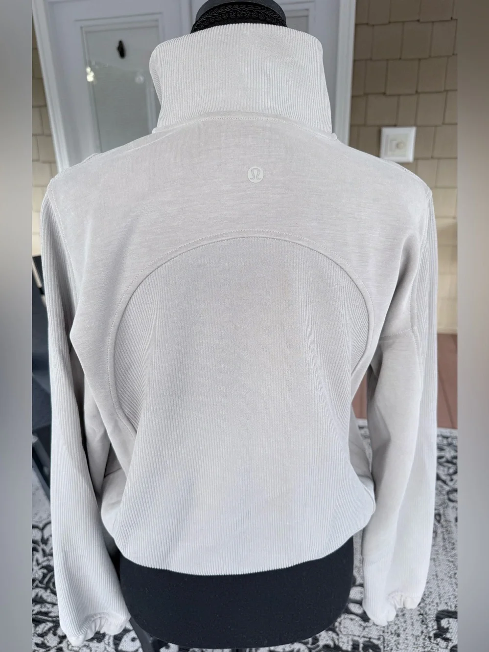 Lululemon Brushed Softstreme Ribbed Half Zip Riverstone Size 2